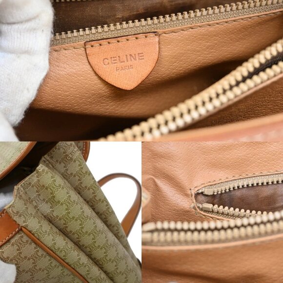 CELINE Logo Macadam Pattern Shoulder Hand Bag PVC Leather Brown GHW 61KA847 - Picture 14 of 16